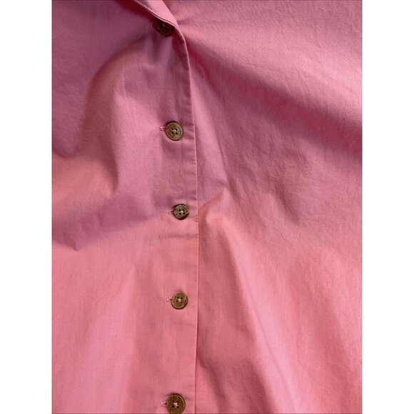 NEW Free People Button Down Lantern Sleeve Poplin Shirt Pink Oversized size‎ L - Picture 6 of 14